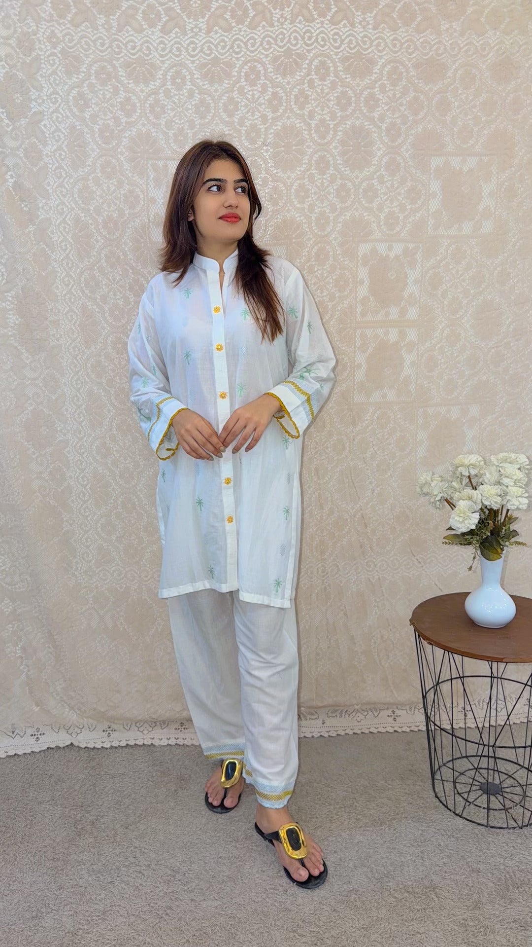 Crimson Co-ord (White)