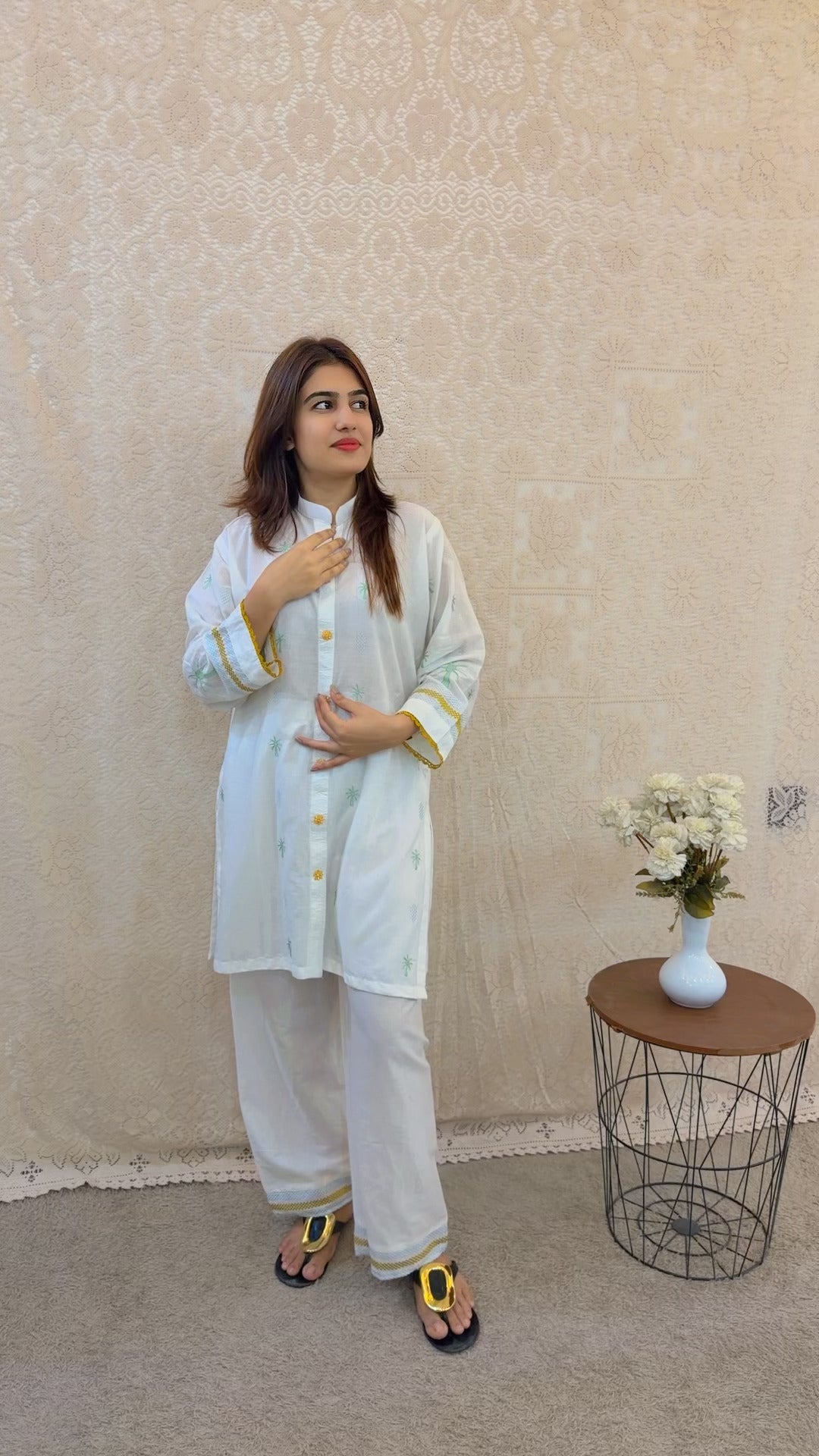 Crimson Co-ord (White)