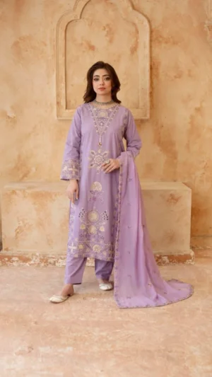 Naqsh (lavender) - 3Pc